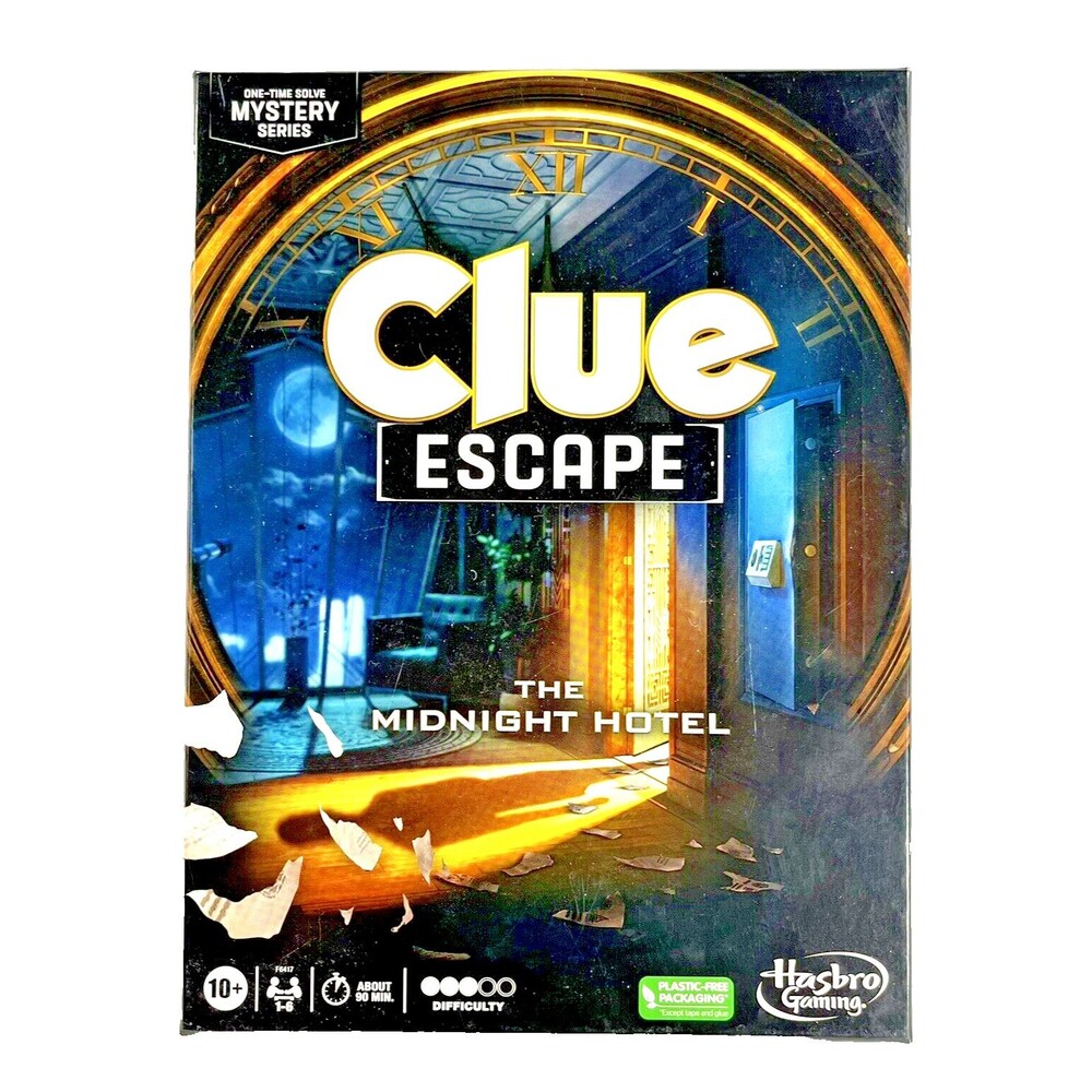 Clue Escape: The Midnight Hotel Hasbro Gaming Escape Room Board Game Complete